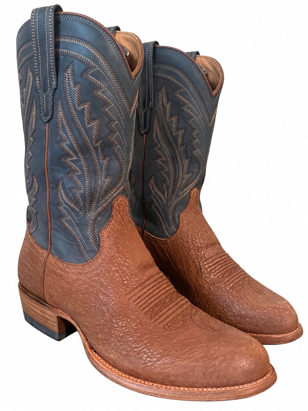 Extremely Rare Tecovas Western Cowboy Boots The Quintin Sand Blue Shark 10D